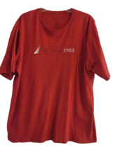 Vintage Nautica Mens Size XXLarge Red Blue T-Shirt Short Sleeve Logo Cotton - £7.90 GBP