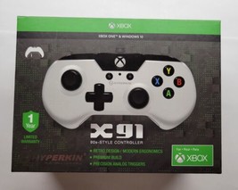 White Hyperkin X91 90&#39;s Style USB Wired Controller for Xbox One/ Windows 10 - £77.97 GBP