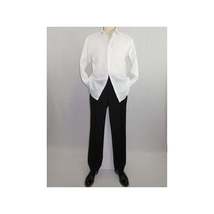 Mens 100% Linen Summer Shirt J.Valintin Turkey-Usa High Collar OBR78-01 White image 10