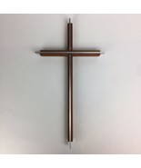 VTG Wood Cross Aluminum Inlay 12.75”x6.75” Western Christian Art Catholi... - £23.36 GBP