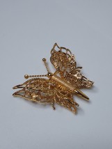 Vintage Monet Metal Butterfly Brooch - £20.03 GBP