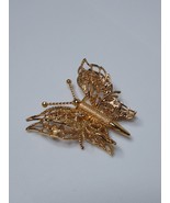 Vintage Monet Metal Butterfly Brooch - £19.92 GBP
