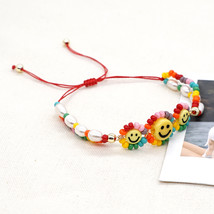 Go2BoHo Real Freshwater  Bracelet Handmade Smiley Sunflower Miyuki Rainbow Beads - £11.42 GBP