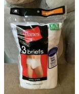 New HANES Mens XL Tagless Briefs Comfort Flex Waistband White 3 Pack  - $14.80