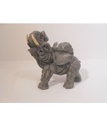 Elephant Trunk Up Tusks Grey Lifelike Plastic Figurine - $11.30