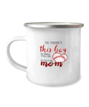 Baseball Mom Mugs There&#39;s This Boy - Baseball Camper-Mug - £14.34 GBP