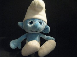 Smurf Plush Stuffed Animal 9&quot; Blue From Smurfs Movie Boy Smurf Soft &amp; Cuddly - £6.71 GBP