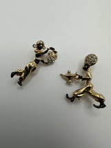 Pair Of Vintage African Ethnic Man Woman Brooches 3.2cm - £94.96 GBP