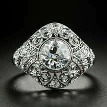 Vintage 1.95Ct Round Cut Diamond 14k White Gold Finish Engagement Ring Size 9.5 - £126.33 GBP