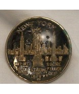 Bolo Tie Slide MCM Round Glass Souvenir New York Empire Bldg Liberty Statue - €21,23 EUR