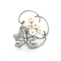 Mikimoto Authentic Estate Akoya Pearl Brooch Pin Sterling Silver 5.85 mm M302 - £277.88 GBP