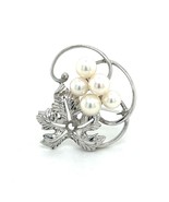 Mikimoto Authentic Estate Akoya Pearl Brooch Pin Sterling Silver 5.85 mm... - $345.51