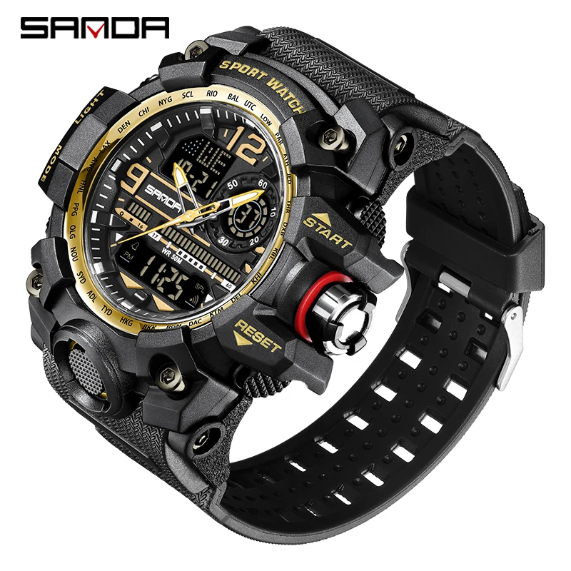  military men s watches 5atm waterproof sport dual time wristwatch quartz watch for men thumb200