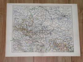 1892 Original Antique Map Of Saxony Sachsen Anhalt / Germany Berlin - £11.48 GBP