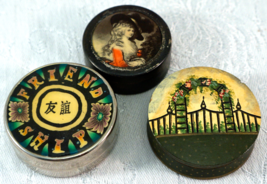 3 Trinket Boxes Lady in Hat - Friendship - And Garden Gate Made from Wood - £23.78 GBP