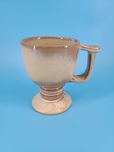 Frankoma C13 Pedestal Footed Coffee Mug Cup Tan Brown 8 oz - $231.52 MXN