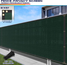 Windscreen4less Heavy Duty Fence Privacy Screen Green 6&#39; x 51&#39; with Reinforced G - £104.16 GBP