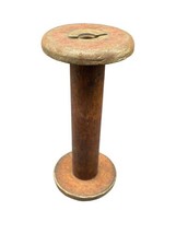 Wood Vintage Spool Industrial 9&quot; Bobbin metal Rivets - £18.48 GBP