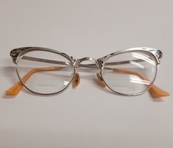 Vintage M/C 4LUM 4 1/2 Pink Cat Eye 1/10-12K Gold GF Eyeglasses Frames USA - £79.12 GBP