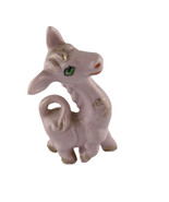 Pink Porcelain Donkey Burro Figurine Japan Adorable Blue Eyes Gold Trim ... - £19.28 GBP