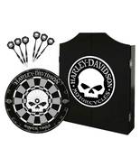Harley-Davidson Willie G Skull Logo Dart Board Cabinet Kit– Black Wooden Cabinet - £219.39 GBP
