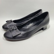 Franco Sarto L-Amigo Womens Sz 8 M Black Leather Closed Toe 2.25&quot; Heels Preowned - £16.27 GBP