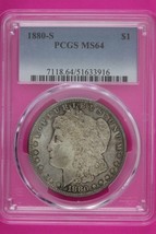 Nicely Toned 1880 S MS 64 Liberty Morgan Silver Dollar PCGS Certified Slab 772 - $159.99