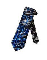 Danggi Man Mens Musical Notes Necktie - Black - One Size Neck Tie - £15.52 GBP