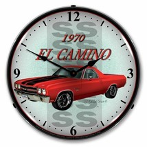 1970 El Camino SS LED Clock Garage Oil Car Man Cave Game Room Lighted Nostalgic - £190.37 GBP