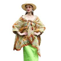 Anyyou 100% Mulberry Silk Coffe Long Scarf Luxury Brand Women Beach Wear Swimwea - £70.78 GBP