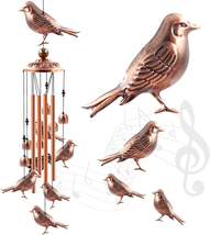 Wind Chimes Outdoor Clearance,  Birds Aluminum Tube Windchime with S Hoo... - $26.84