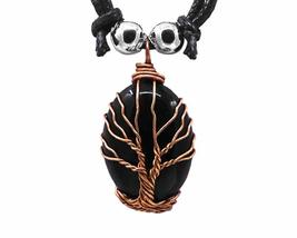 Mia Jewel Shop Tree of Life Metal Wire Wrapped Oval Healing Gemstone Crystal Cab - £13.76 GBP