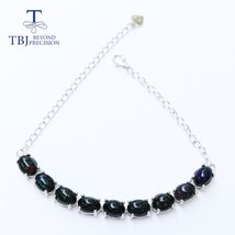 9 ct Natural Ethiopian black opal bracelet gemstone jewelry  oval 6*8mm 925 Ster - £107.90 GBP