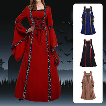 Womens Halloween Renaissance Dress Medieval Cosplay Gothic Witch Costume Fancy - £23.38 GBP