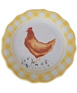 Four (4) Pioneer Woman ~ Yellow ~ Gingham Edge w/CHICKEN ~ 7&quot; Stoneware ... - $731.12 MXN