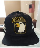Vintage Airborne 3 Stripe SnapBack Trucker Hat - Made In USA Read Descri... - $653.38 MXN