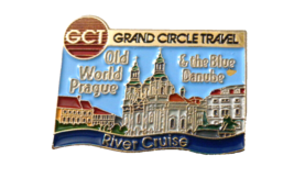 Grand Circle Travel River Cruise GCT Old World Prague Lapel Hat Pin Badge - $12.82