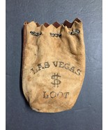 Vintage Las Vegas Loot Money Coins Tokens Bag Brown with Chain Pouch Col... - £30.02 GBP