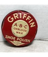 1940&#39;s Vintage Griffin ABC Oxblood Wax Shoe Polish Tin Empty Tin - £15.47 GBP