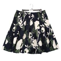 Talbots Navy Floral Print A-Line Skirt Size 16 Petite Knee-Length 36x23.... - $25.00