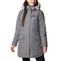 NEW Columbia Suttle Mountain Long Insulated Jacket Hooded Mountain Grey ... - £107.06 GBP