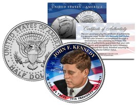 Presidential $1 John F Kennedy On Colorized 2015 Jfk Half Dollar U.S. Coin - £7.60 GBP