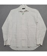 Canali Men&#39;s Dress Shirt Size 48-16 Beige Striped Check Long Sleeve - £109.88 GBP