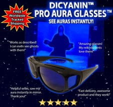 Official Dicyanin Pro Aura Glasses Spirit Hunting Ghost Evp Emf Reiki Detector - £98.68 GBP