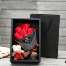 Valentine&#39;s Day Women&#39;s Soap Flower Gift Box  And Bear Set - £17.81 GBP+