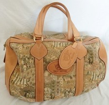 Tully Rector Tapestry Leather Duffle Bag Satchel Travel Overnight  w Hangtag VTG - £97.57 GBP
