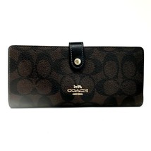 Coach Slim Wallet In Signature Canvas &amp; Leather Brown Black CH414 New With Tags - £173.98 GBP