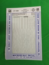 Vintage Microscale Decals 87-1089 Pullman Heavyweight Sleeper UP pre-&#39;38 HO - £11.23 GBP