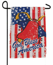 FOURTH 4TH OF JULY GOD BLESS BELL GARDEN BANNER/FLAG 12"X18" SLEEVED POLY - £13.69 GBP