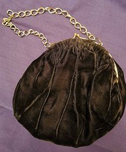 BLACK VINTAGE PURSE WITH CHAIN HANDLE - MADE BY CLAIRE, PARIS, NY - $37.14